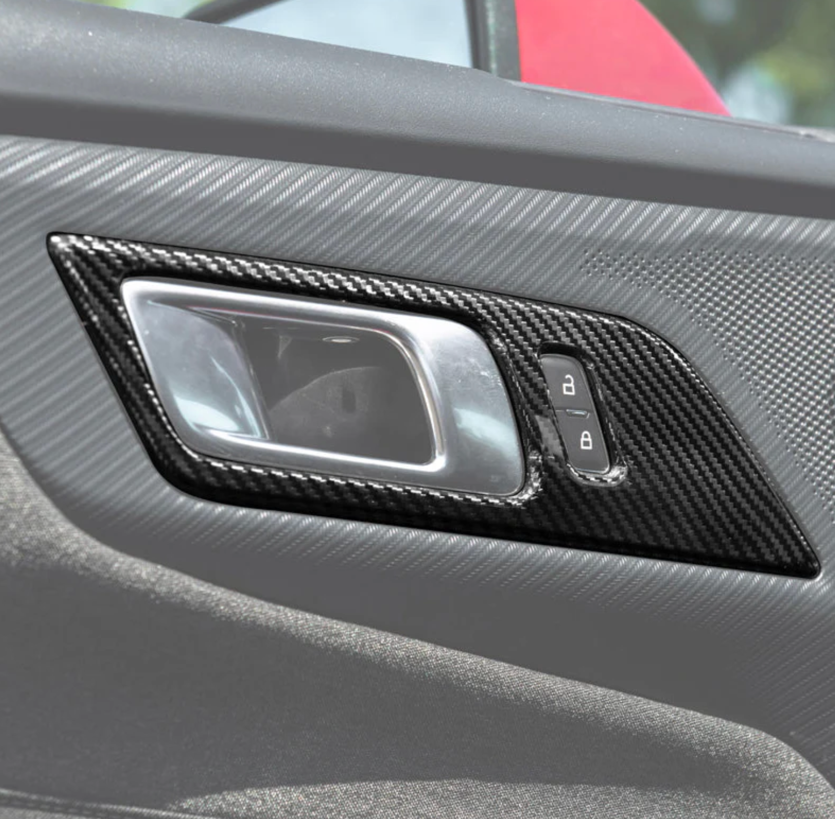 2024-Up Ford Mustang DRY CARBON FIBER Door Handle Panel Cover