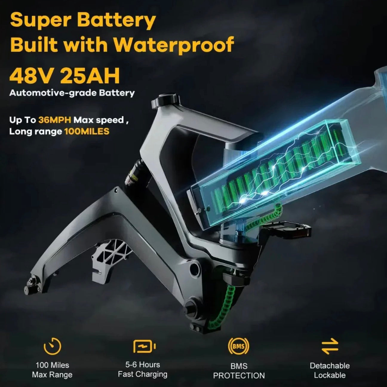 Foldable Electric Bike Up to 100Mile / 35mph